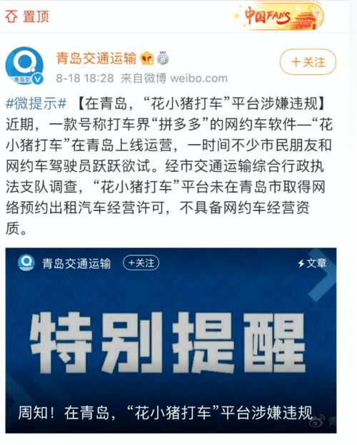 花小豬在青島“翻車(chē)”？蓬萊部門(mén)發(fā)布網(wǎng)約車(chē)新規(guī)，規(guī)范行業(yè)發(fā)展剛剛開(kāi)始